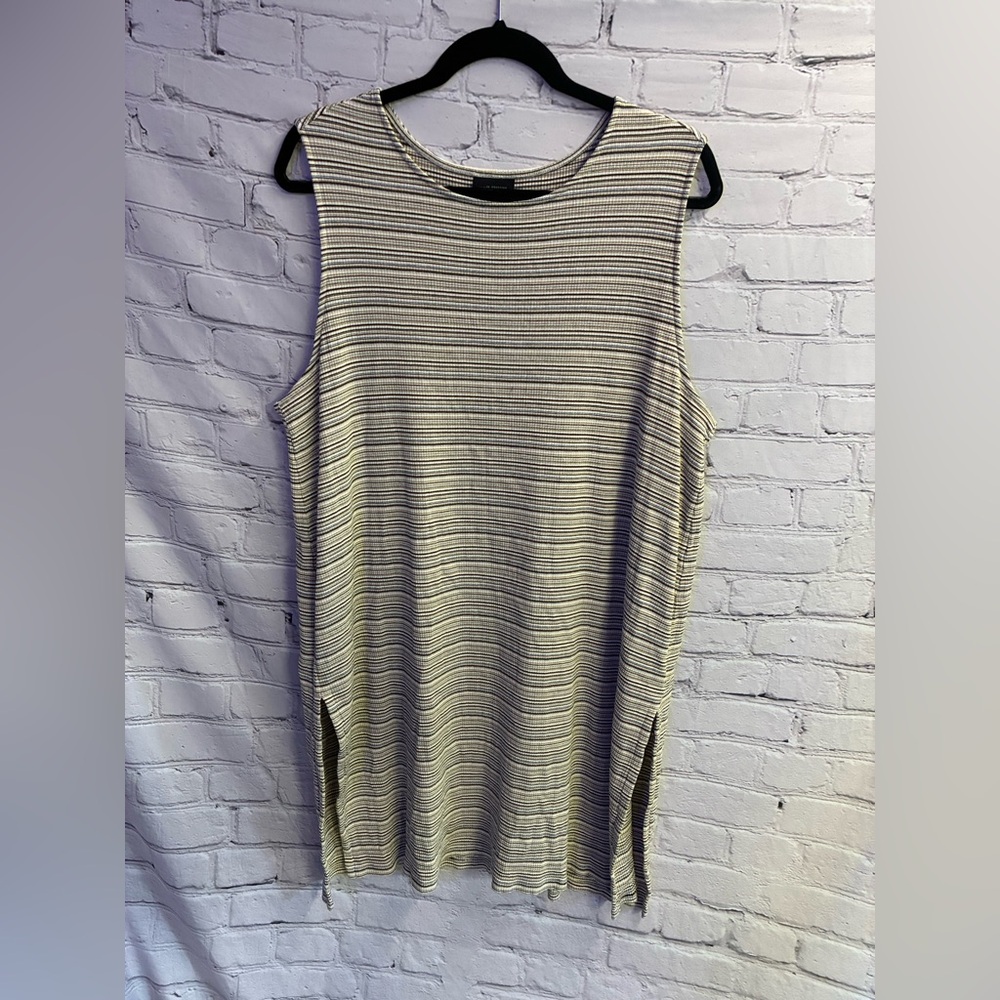 J. Jill Women’s Wearever Collection Caramel Striped Ribbed Tunic Dress Sz XL GUC